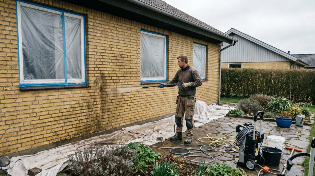 Professionel facaderens på murstensvilla