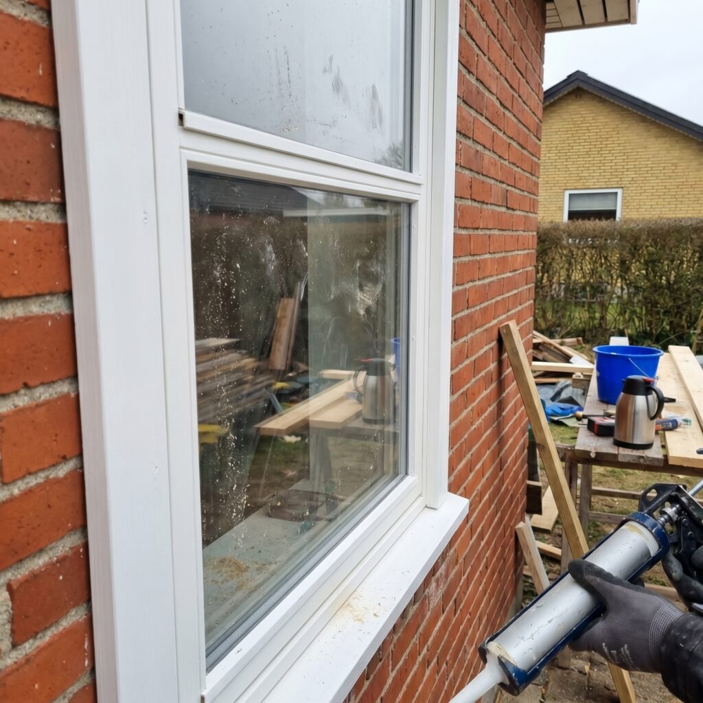 overlap-vinduer-doere, windows_doors, detail, mixed, vinduer,døre,glas,karme,fuger,fugebånd,tætning,udskiftning,vedligehold, Detalje af termorude, glasliste og hvid vinduesramme., i almindeligt overskyet dagslys., dansk bolig, håndværk, renovering, vedligeholdelse, pris, tilbud, windows_doors, detail, mixed, vinduer,døre,glas,karme,fuger,fugebånd,tætning,udskiftning,vedligehold