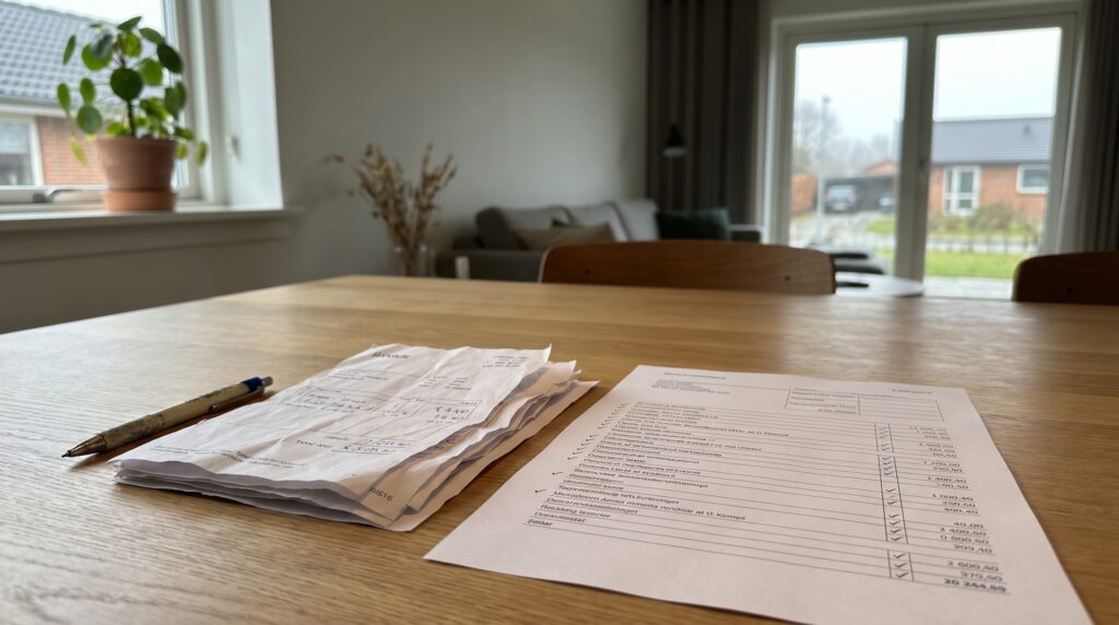 håndværkerfradrag, skat, formular, skattefradrag, fakturaer, beløb, servicefradrag, dansk hjem, økonomi, boligforbedring, kuglepen, besparelse, skattefordel, boligejer, dokumentation, afgift