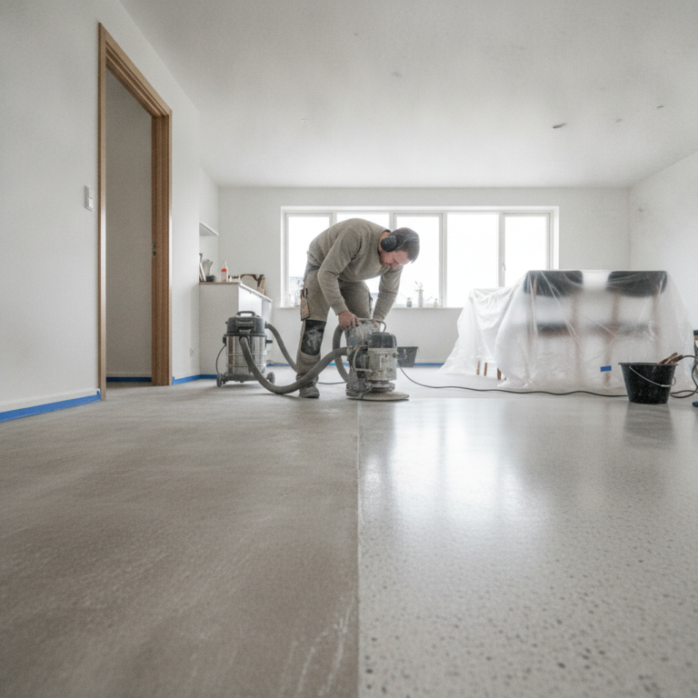 Betongulv: pris, slibning/polering, vedligehold og typiske fejl