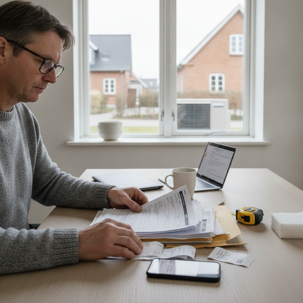 energirådgivning, energitilskud, tilskud, ansøgning, mitid, dokumentation, faktura, betalingsbilag, tilbud, energirenovering, varmepumpe, isolering, vinduer, ventilation, energimærke, indendørs, parcelhus, dansk bolig, køkken-alrum, planlægning, renovering, hus, bolig, håndværker