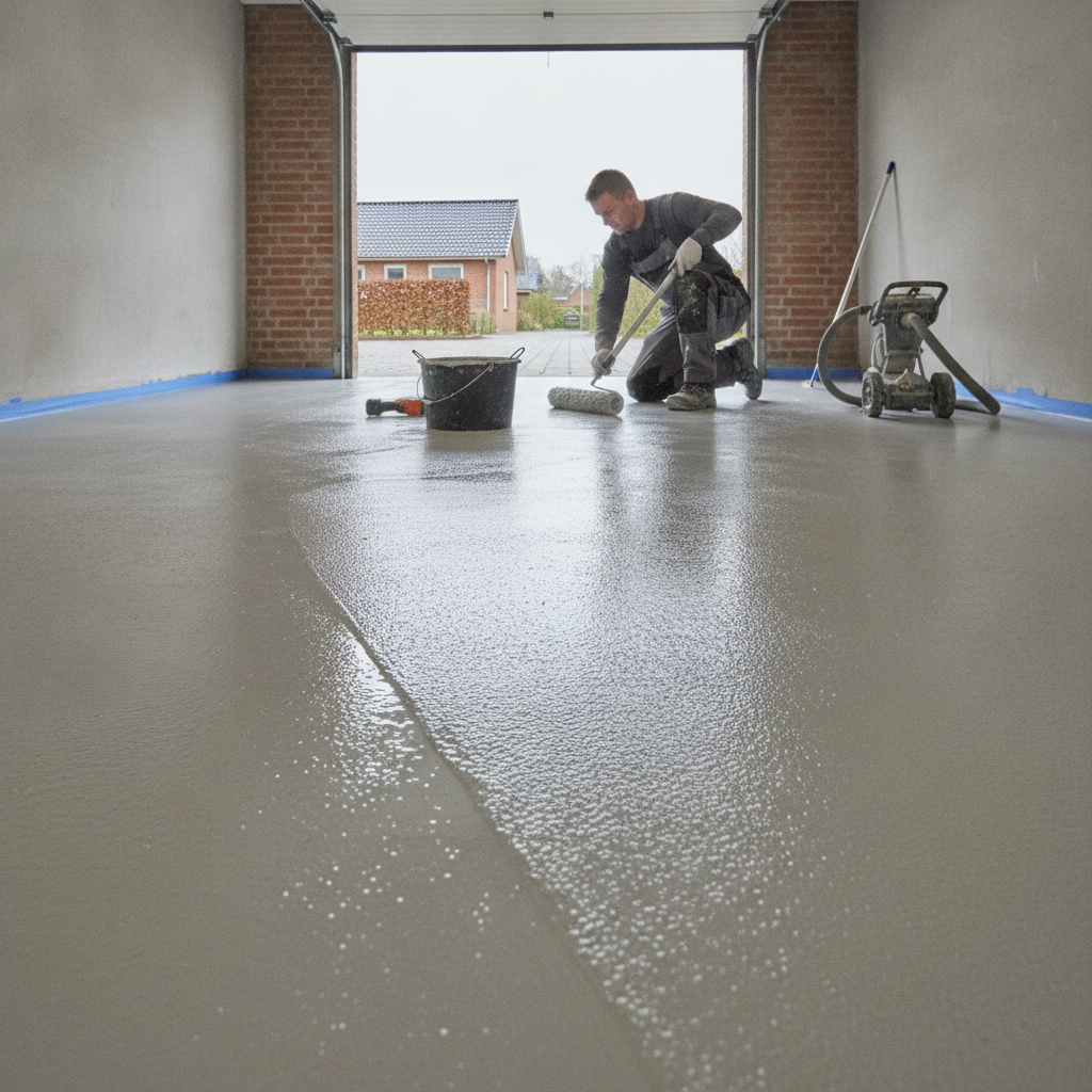 Epoxy gulv i garage: Fordele/ulemper, opbygning, prisniveau og typiske fejl