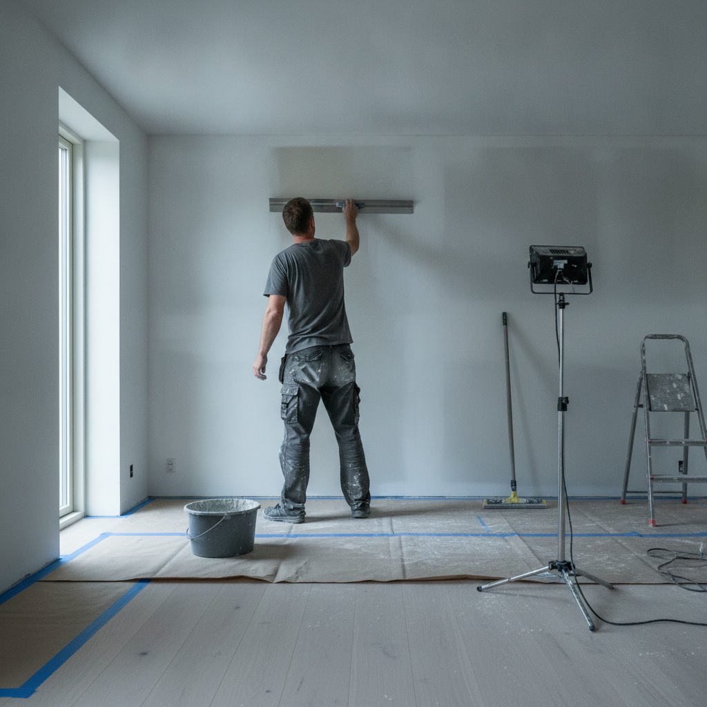 Fuldspartling af vægge og loft: Pris pr. m², hvad påvirker prisen, og typiske kvalitetsniveauer