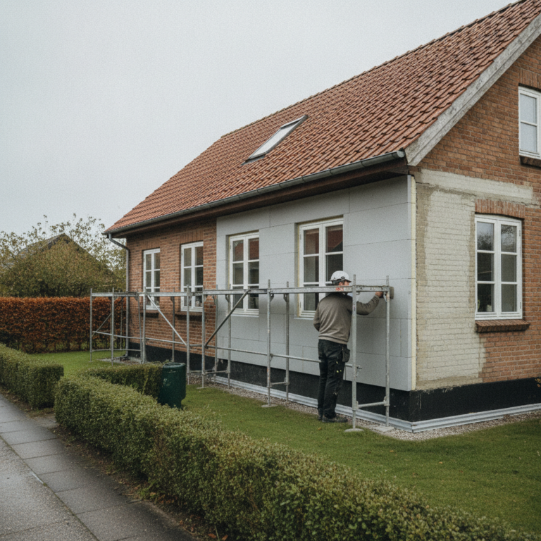 Isolering af ydervæg udefra: Pris, opbygning, kuldebroer og myndighedskrav