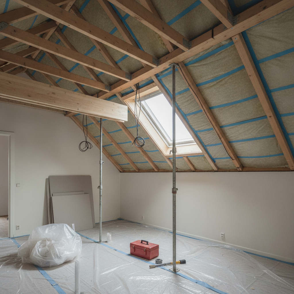 Loft med behov for isolering i dansk bolig