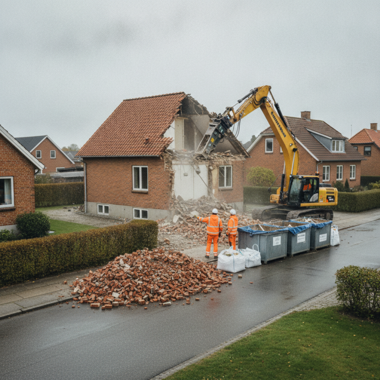 Nedrivning af hus i 2026: Regler, proces, miljøkrav og pris (komplet guide)
