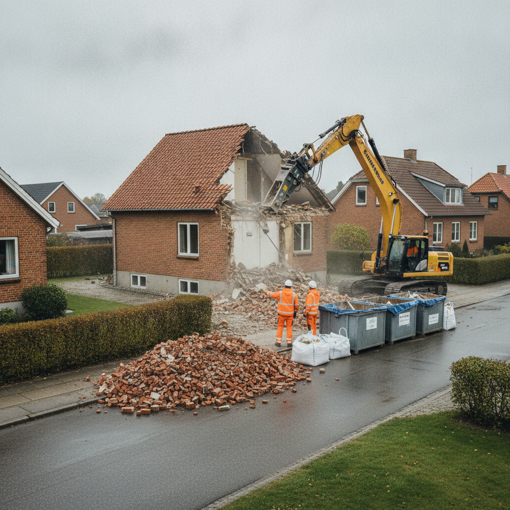 Nedrivning af hus i 2026: Regler, proces, miljøkrav og pris (komplet guide)