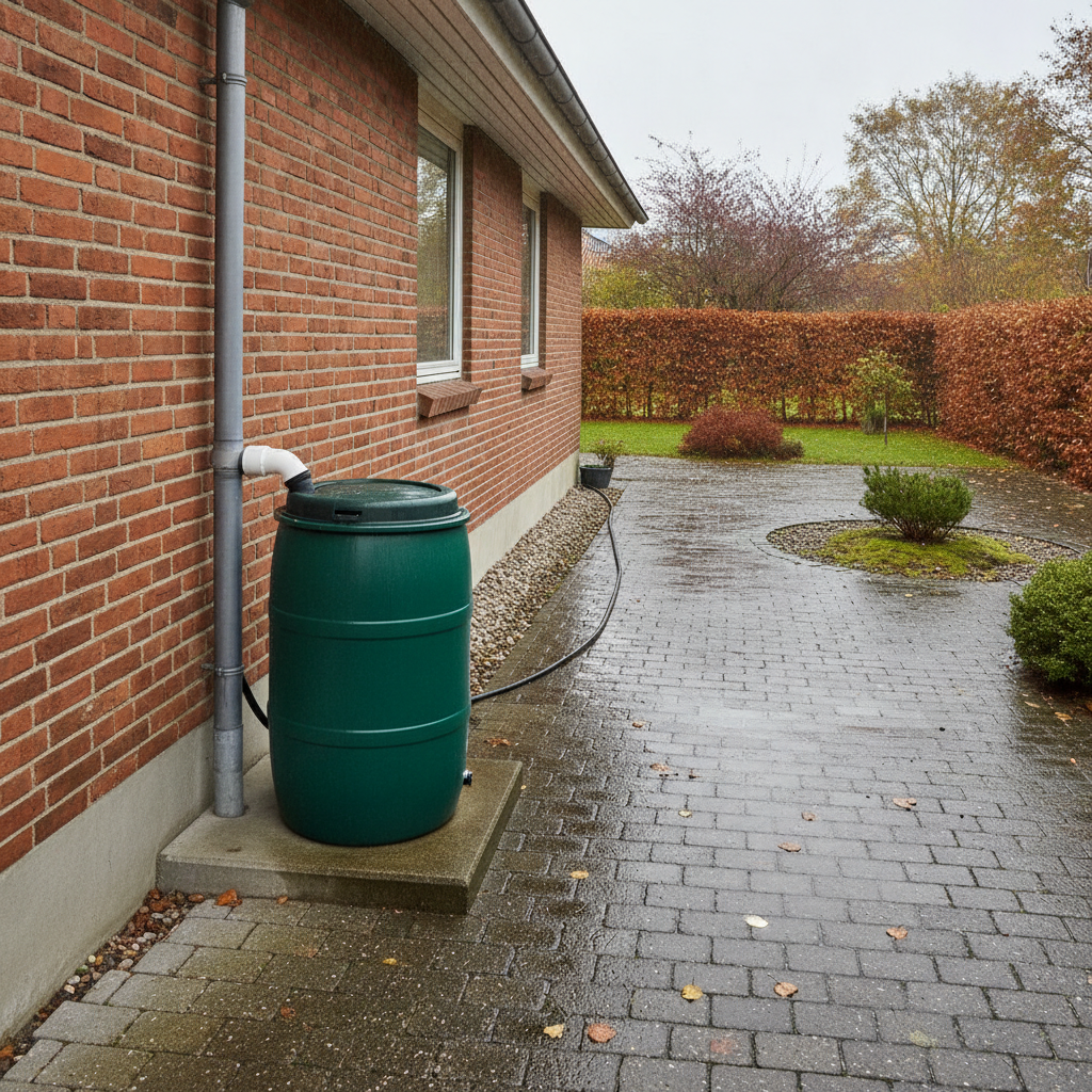 Regnvandstønde: tilslutning, overløb, myg/sikkerhed og regler (så du undgår fugt ved soklen)