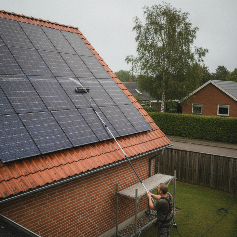 Rengøring af solceller