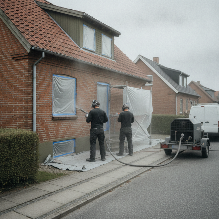 Sandblæsning af hus: Pris, metoder (soda/klassisk), risici og hvornår det er den rigtige løsning