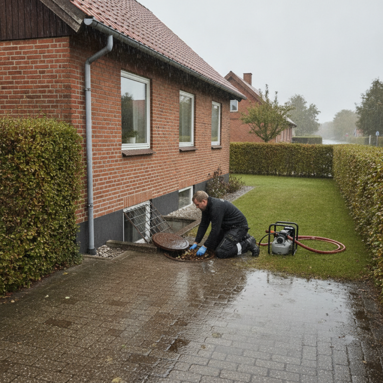 Sikr huset mod oversvømmelse: højvandslukke, omfangsdræn, terræn og de første tiltag der virker