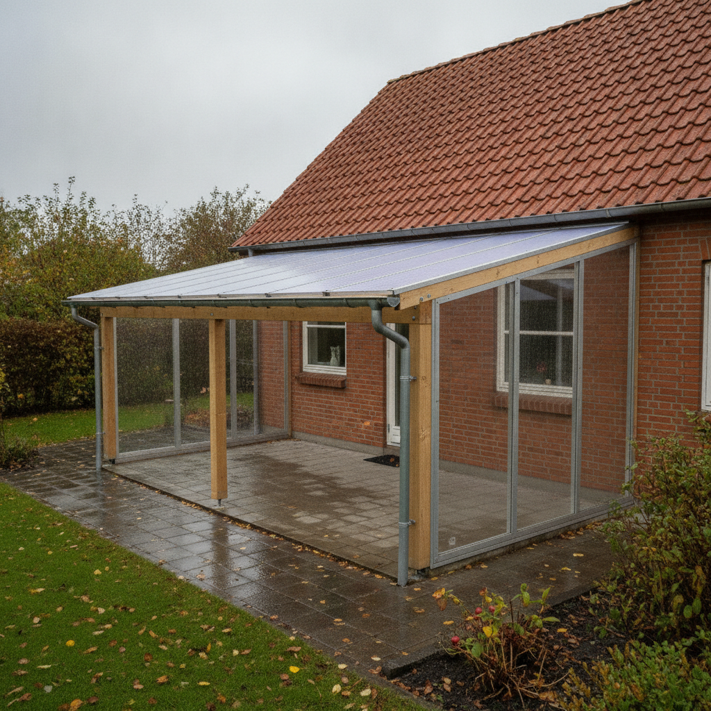 Tag til overdækket terrasse: polycarbonat, trapezplader, glas eller tagpap – hvad skal du vælge?