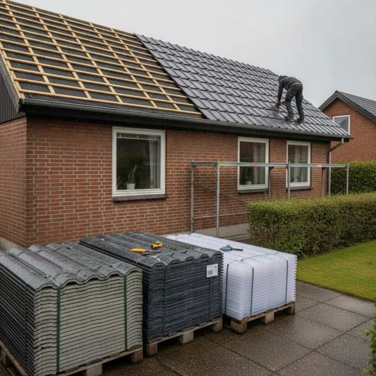 Tagplader: stål, plast eller fibercement – fordele, ulemper og prisdrivere